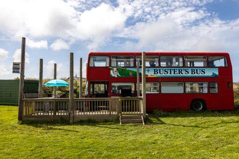 Buster's Bus on the Cornish Coast