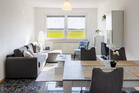 Quiet apartment near Leipzig with good connections