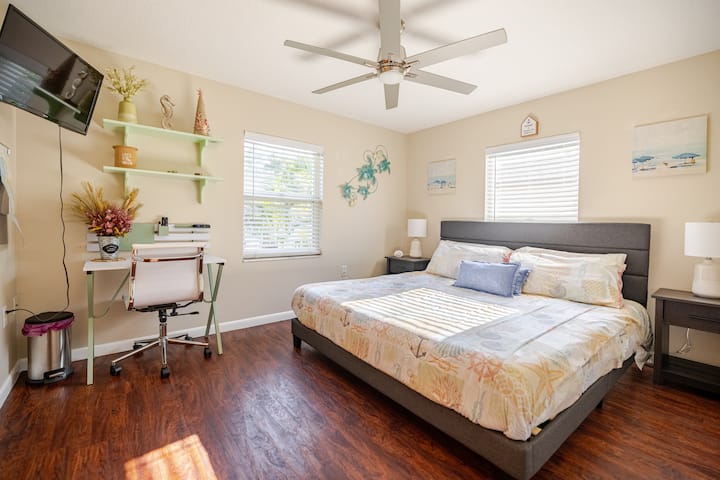 Master Bedroom Has New King Size Memory Foam Mattress! Super Comfortable