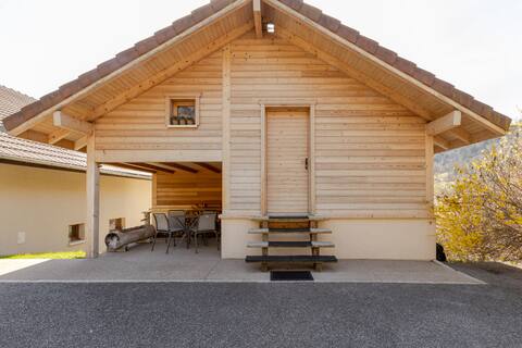 Chalet with a view and garden