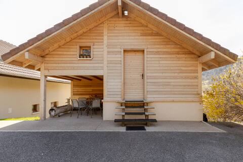 Chalet with a view and garden