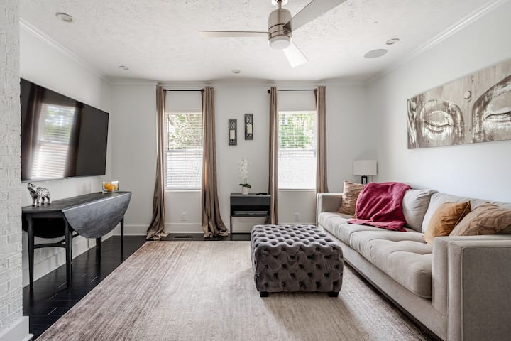 Located in the Grand Primary Suite. Take a night off from the family. The table under TV can be used as a dining room table with chairs found in the main closet.
