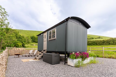 Popular Airbnb listing: Beautiful shepherd's hut on Purbeck dairy farm in Dorset