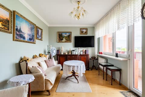 Spacious apartment with a beautiful view of the city