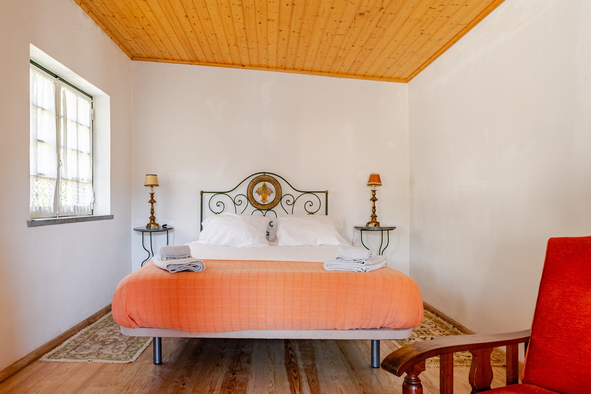 غرفة كبيرة جدًا. سرير مزدوج. يتصل الممر بالحمام 2. يمكن أن يعمل كحمام خاص. 