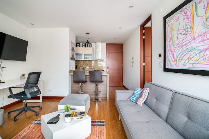 Gh |Stylish 1br Modern Flat - With Chimney & W/d - Bogotá