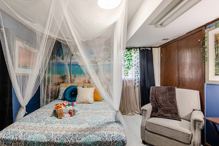 Suite privada de dormitorio en casa de retiro Regenerating Me.