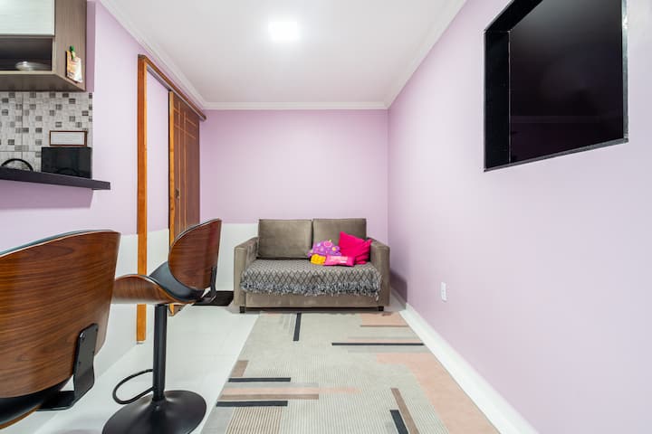 This is our living room, the space is furnished with a double bed sofa and can be turned into a two-person dormitory.