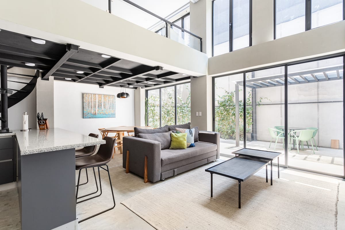 Roma Norte loft living room
