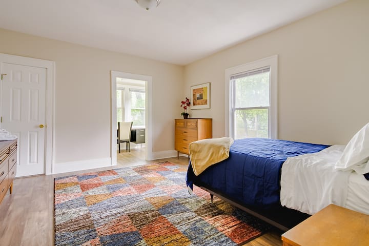 Bedroom 3 has an attached sitting area that is perfect as a quiet place to do some work.