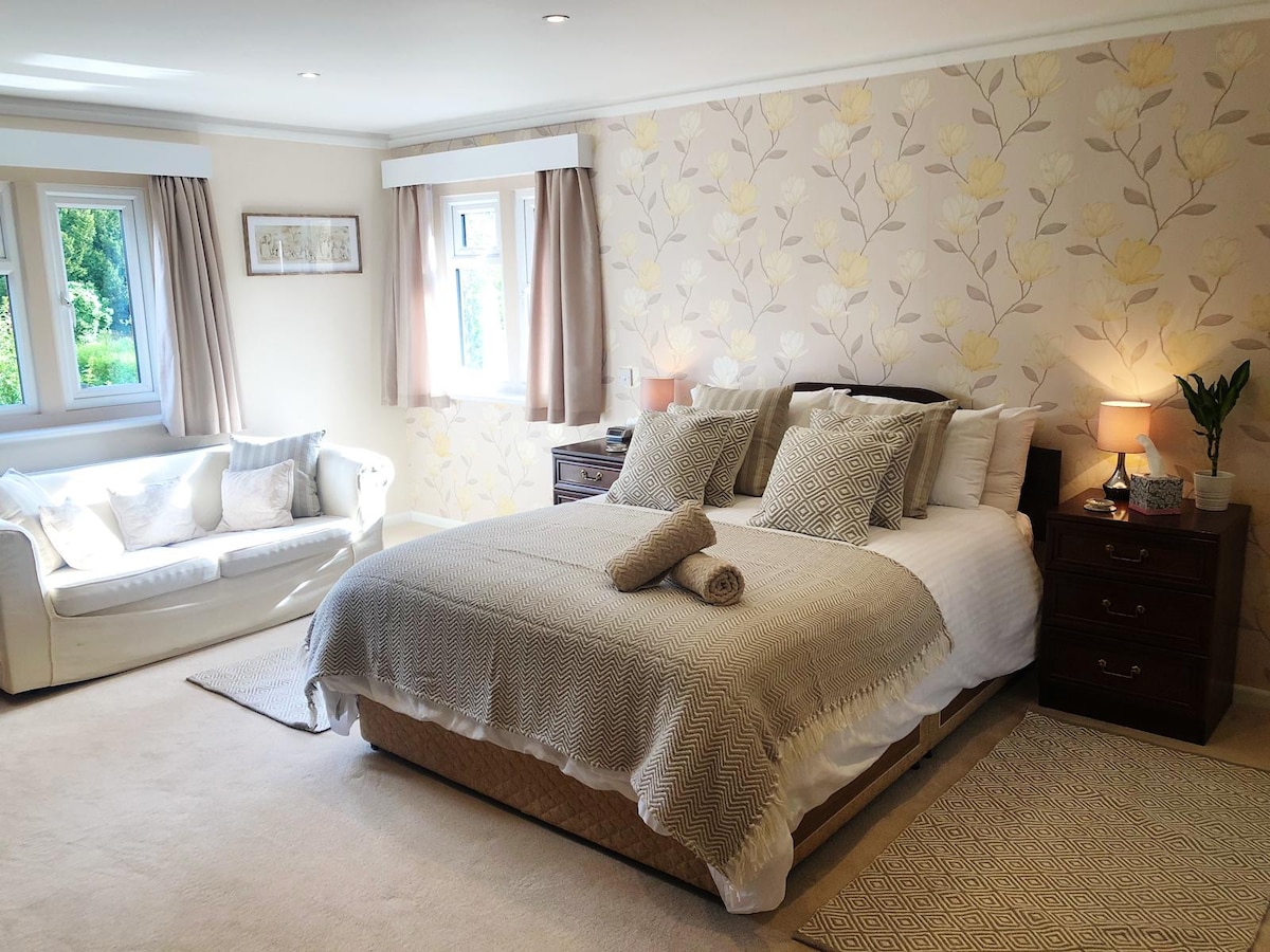 غرفة نوم رئيسية بسرير أريكة 