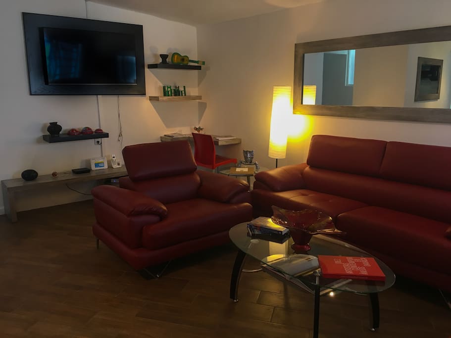 Living Room.
For security of the house and yours, we have a security camera located in this room.