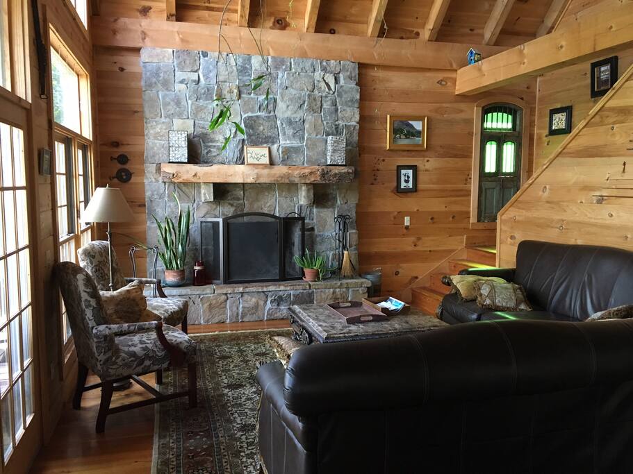 Main level living with fireplace