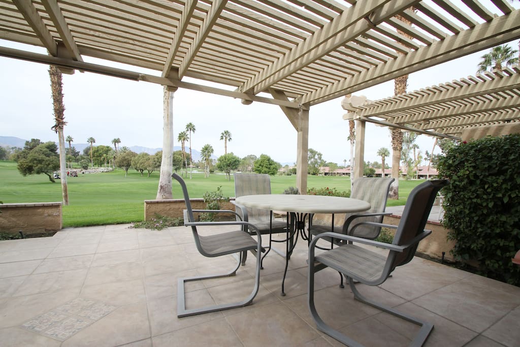 Patio overlooking the golf course for relaxing or grilling