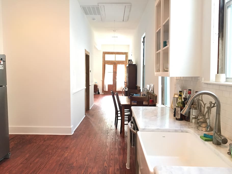 View from kitchen to front door.
