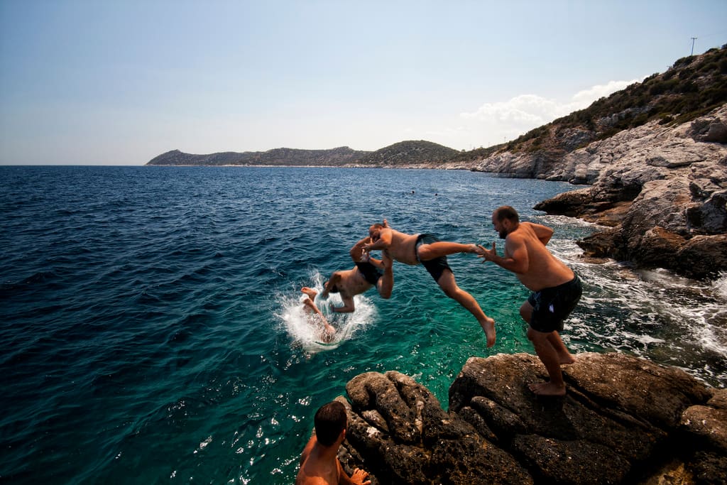 The rocky beach
