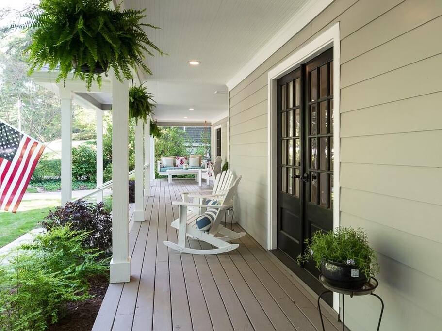 Front Porch with adirondack chairs