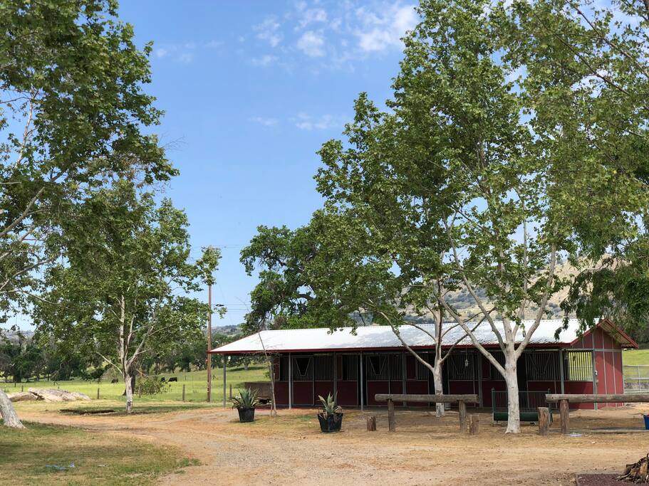 Horse stables available for anyone traveling with animals.