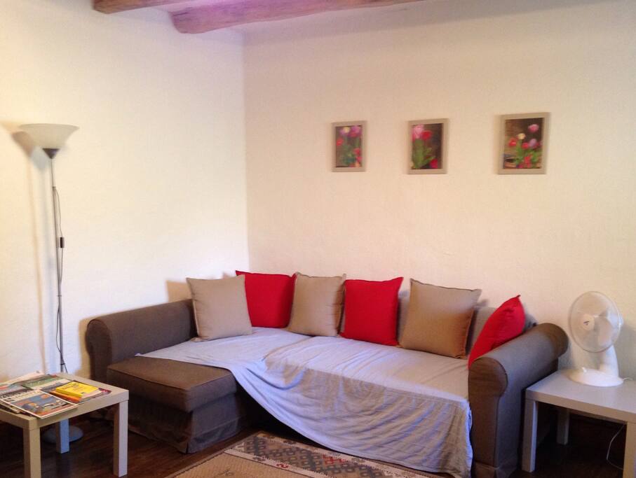 The huge comfy sofa in the sitting room