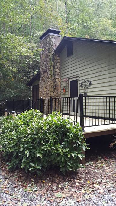 newly built deck entry on home