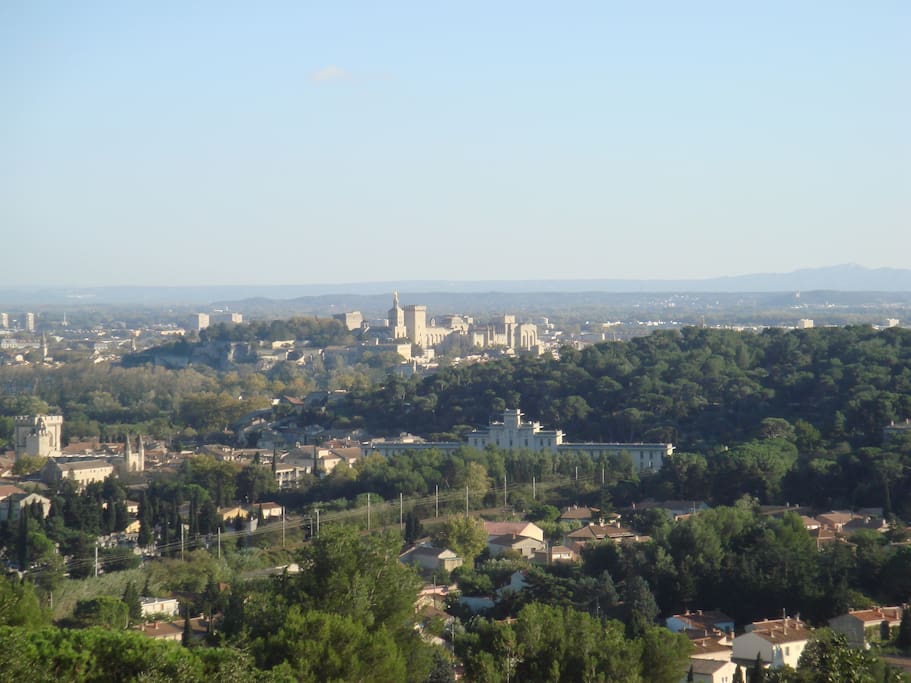 vue vers Avignon, le Lubéron et les Alpilles