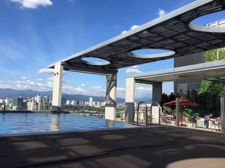 Rooftop infinity pool view