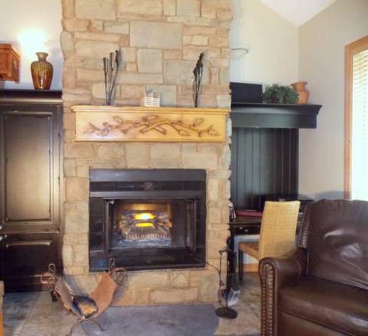 Fireplace with wood incuded