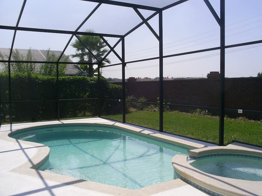 Private screened in pool and spa