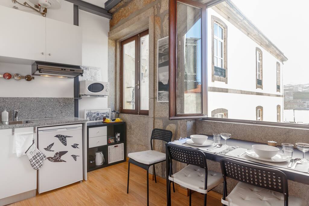 kitchenette and living room