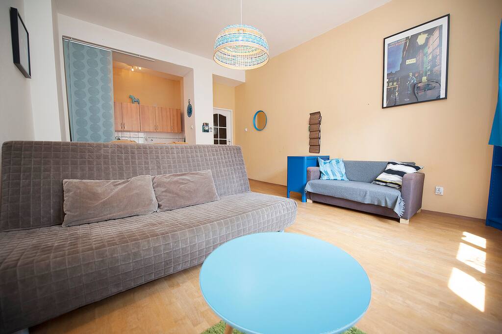 Pull out sofa makes double bed with comfortable mattracce