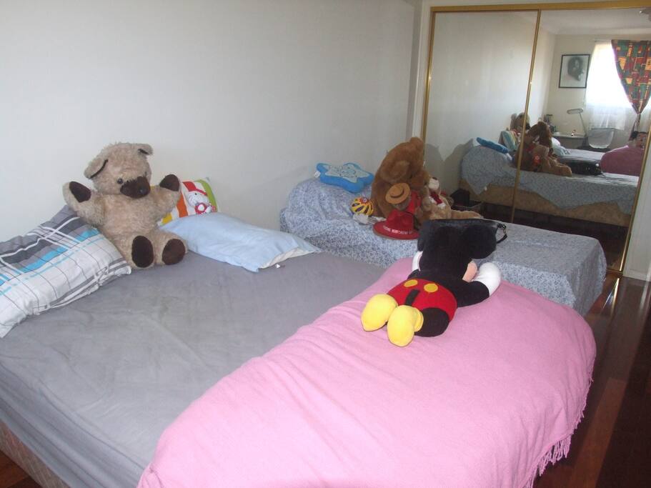 East Bedroom size=7 x 4 metres. with sliding mirrored wardrobe