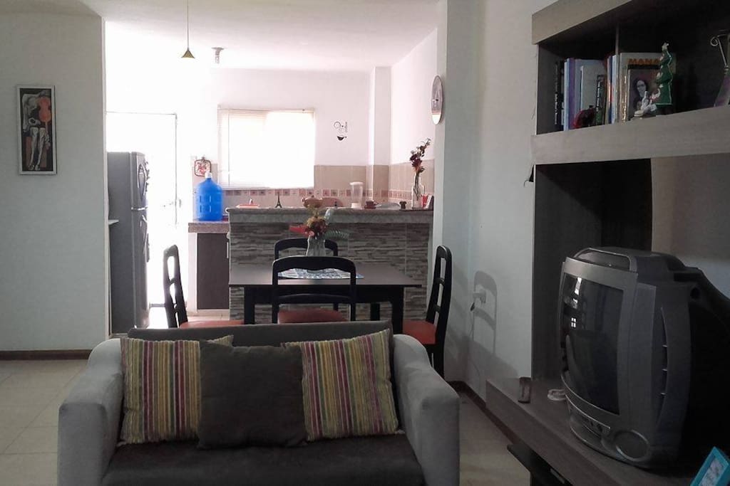 Sala, comedor y cocina