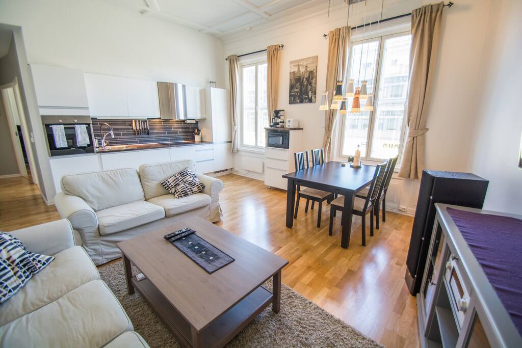 Living room and kitchen