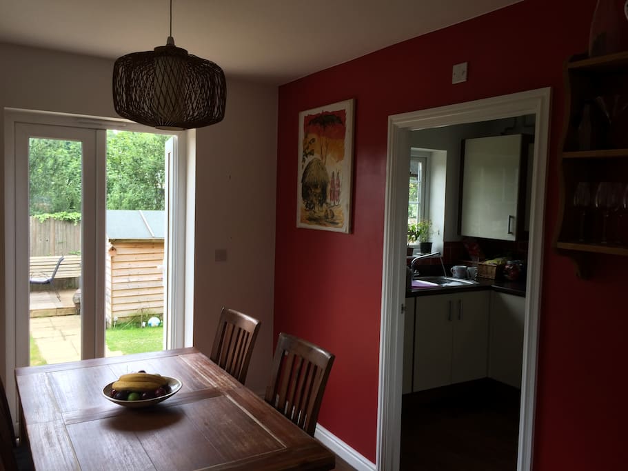 Dining room and kitchen