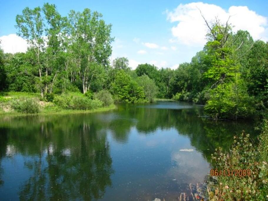 Private stocked/spring fed 6 acre lake with 4 aeration stations.