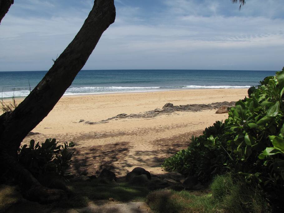 True BEACHFRONT. Only two steps to the beach.