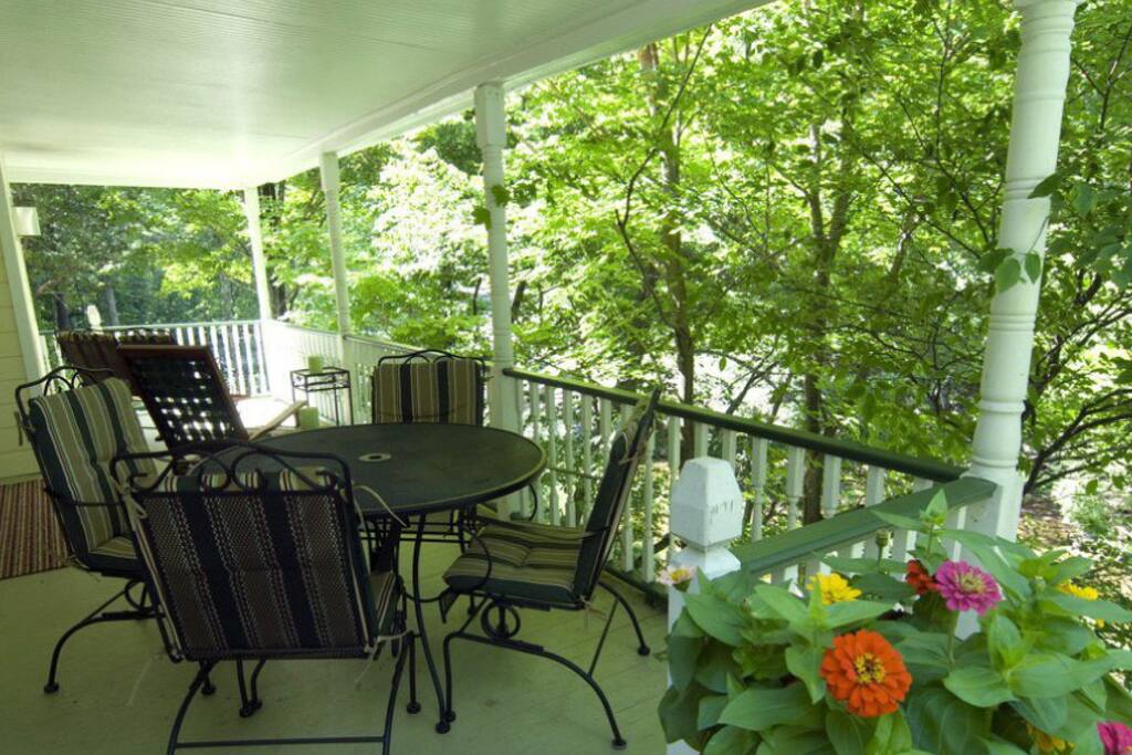 Veranda overlooking the falls