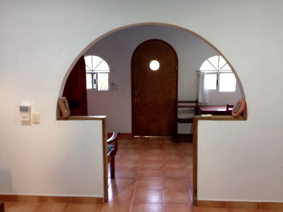 Door opening to small balcony