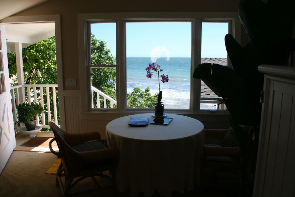 Private guest house overlooking the ocean, includes microwave, electric kettle and fridge.