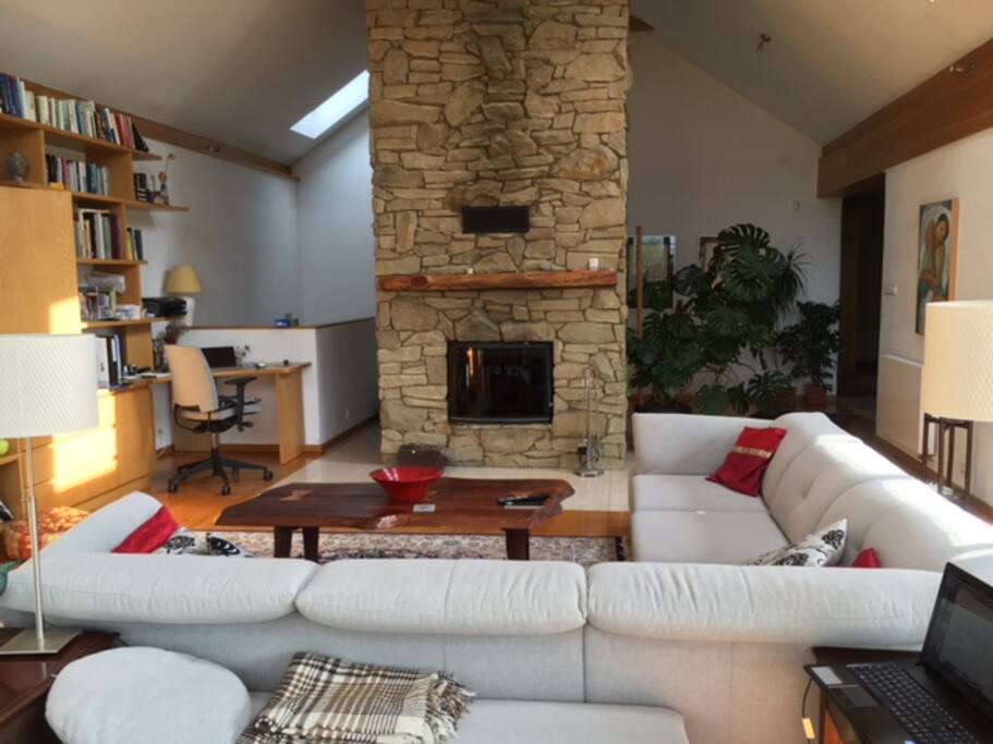 In Winter, get cozy in front of the roaring fire
