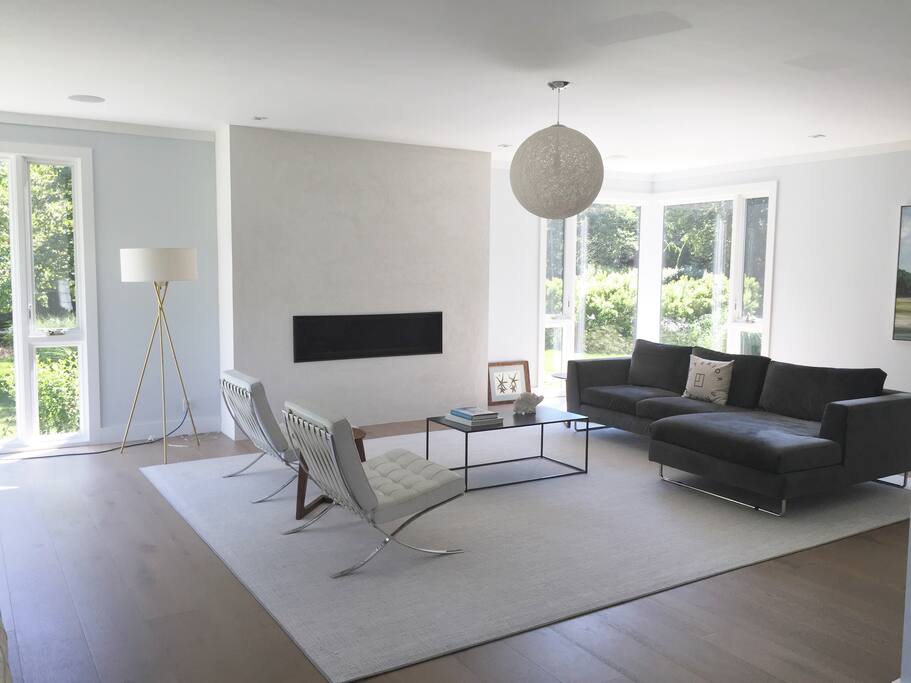Living room with floor-to-ceiling windows