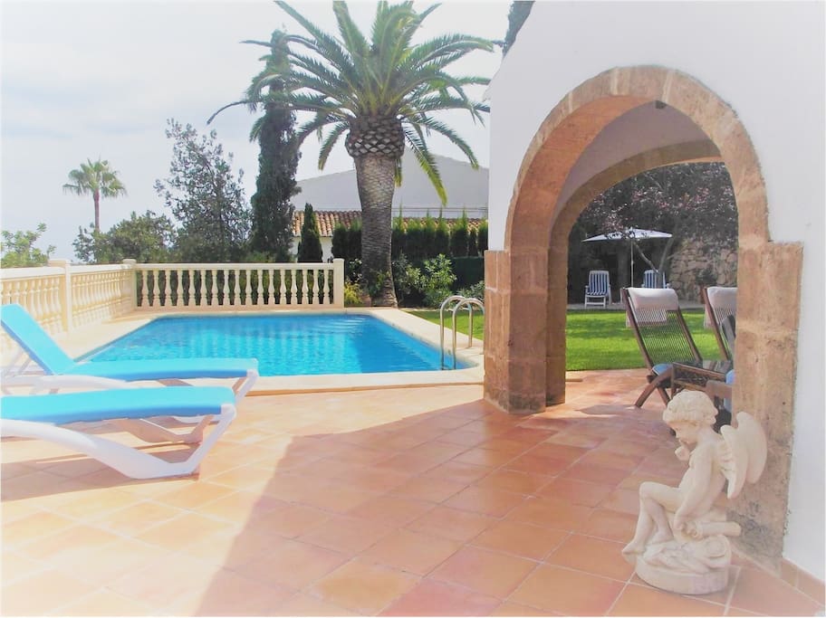 Terrace, pool & garden