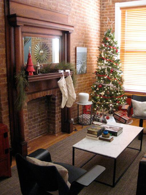 Fireplace.