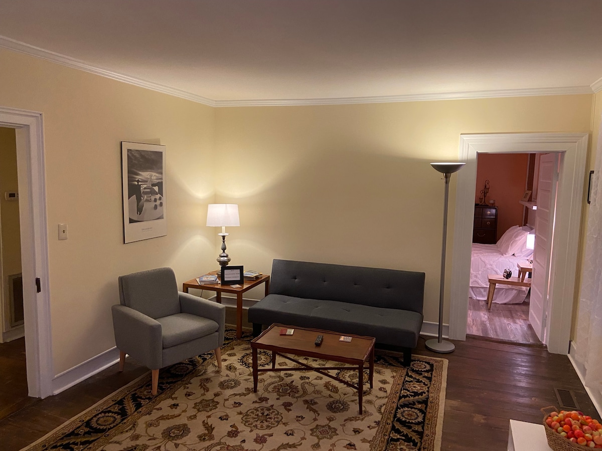 Den with couch and futon - futon will sleep one adult or two small children comfortably 