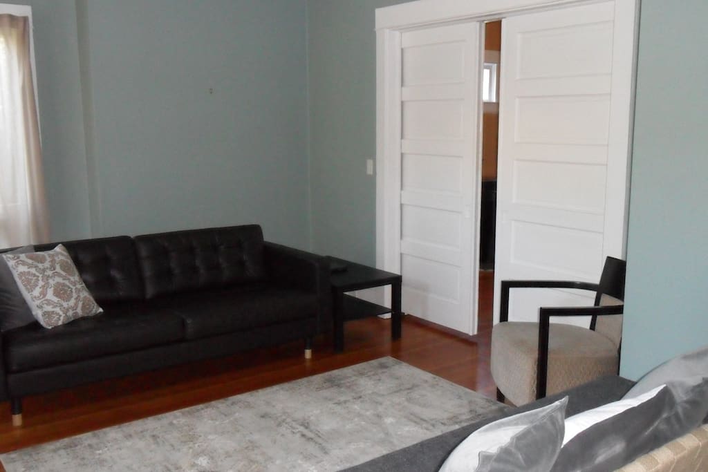 living room with pocket door