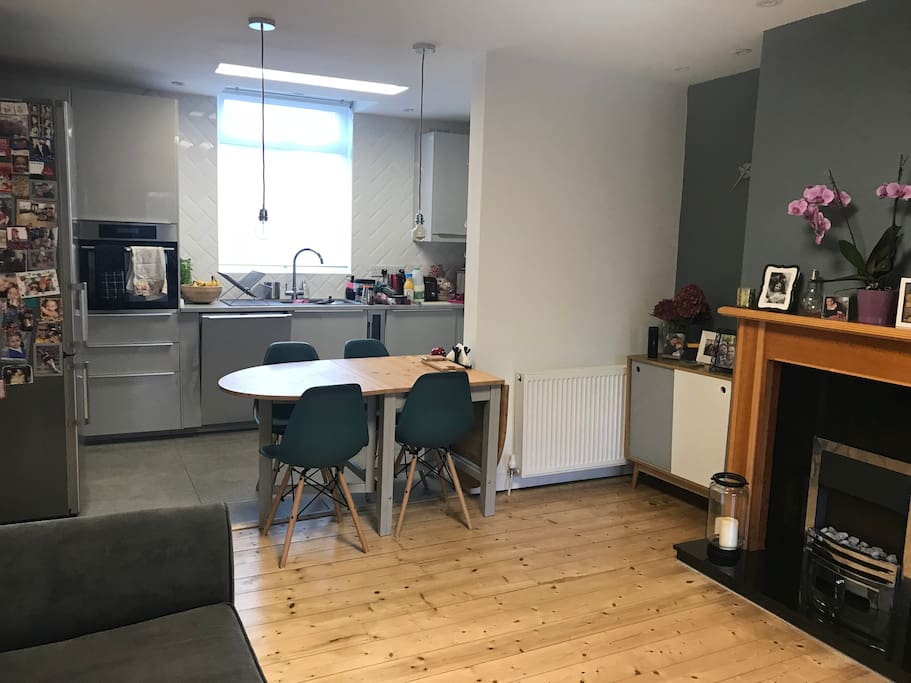 Living room and kitchen