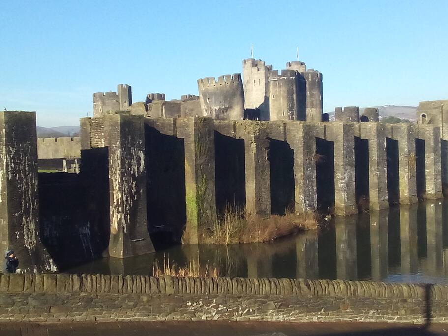 Caerphilly castle & moat