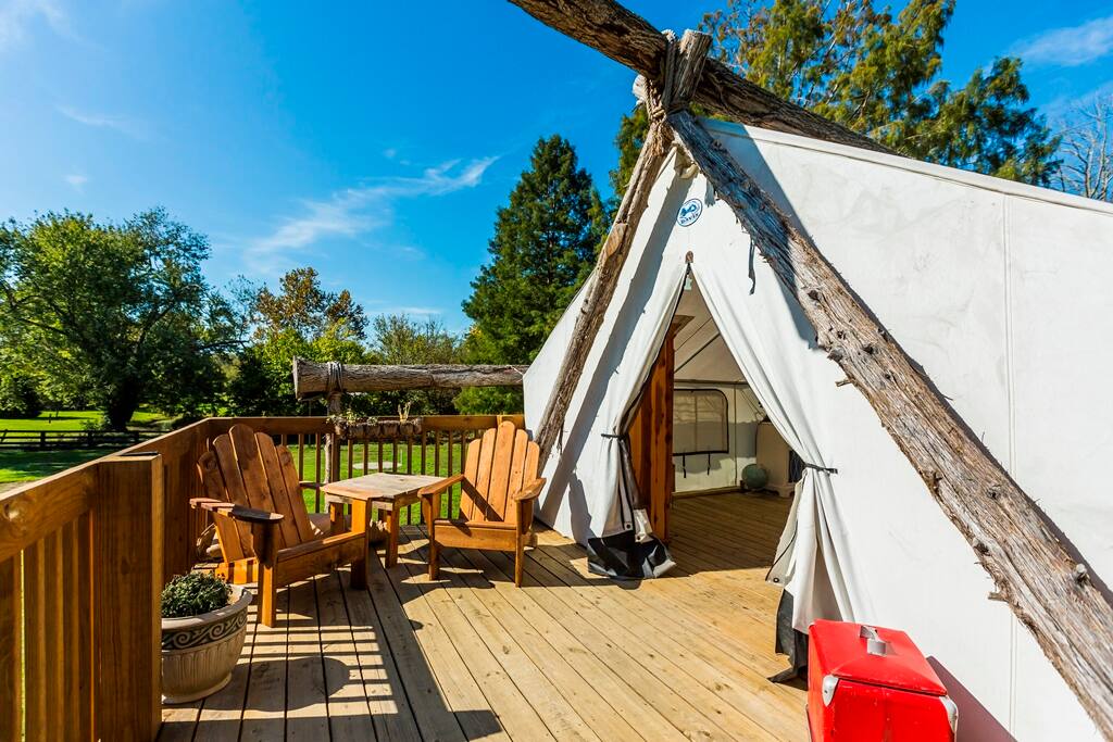 Outside view of Glamping Tent
