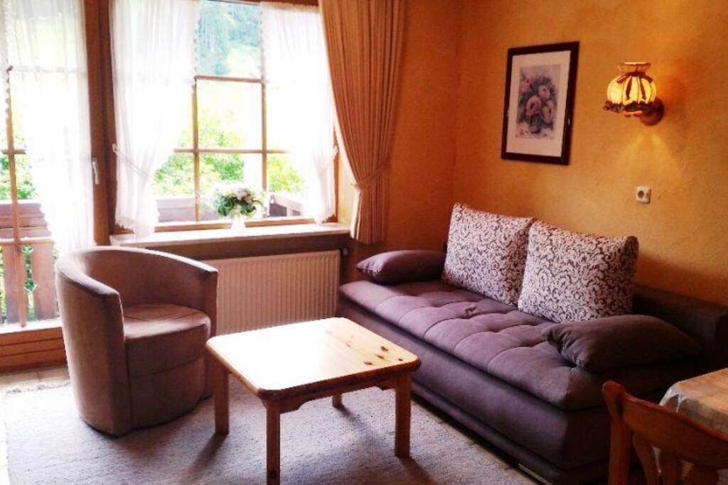 Wohnzimmer mit neuer Schlafcouch
