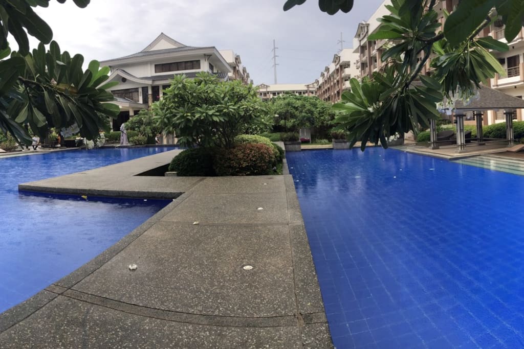 Kiddie and adult swimming pool.